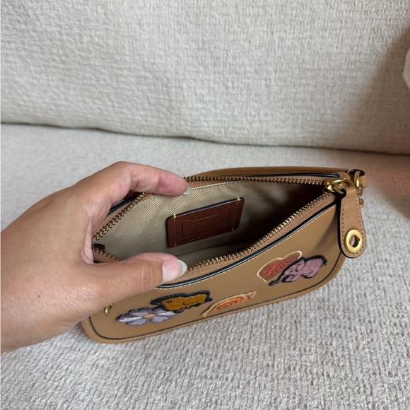 Coach Tan Wristlet with Playful Embroidery - Picture 6 of 9